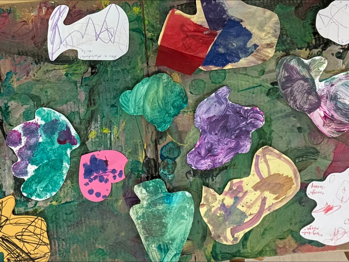 Collage created by the gallery features an assortment of artwork created by the children of the Ruth Staples Child Development Lab School. Spring 2026.